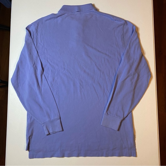 🏇Polo Ralph Lauren Long Sleeve Polo Blue Pink Logo 100% Cotton Size Medium - Picture 4 of 4